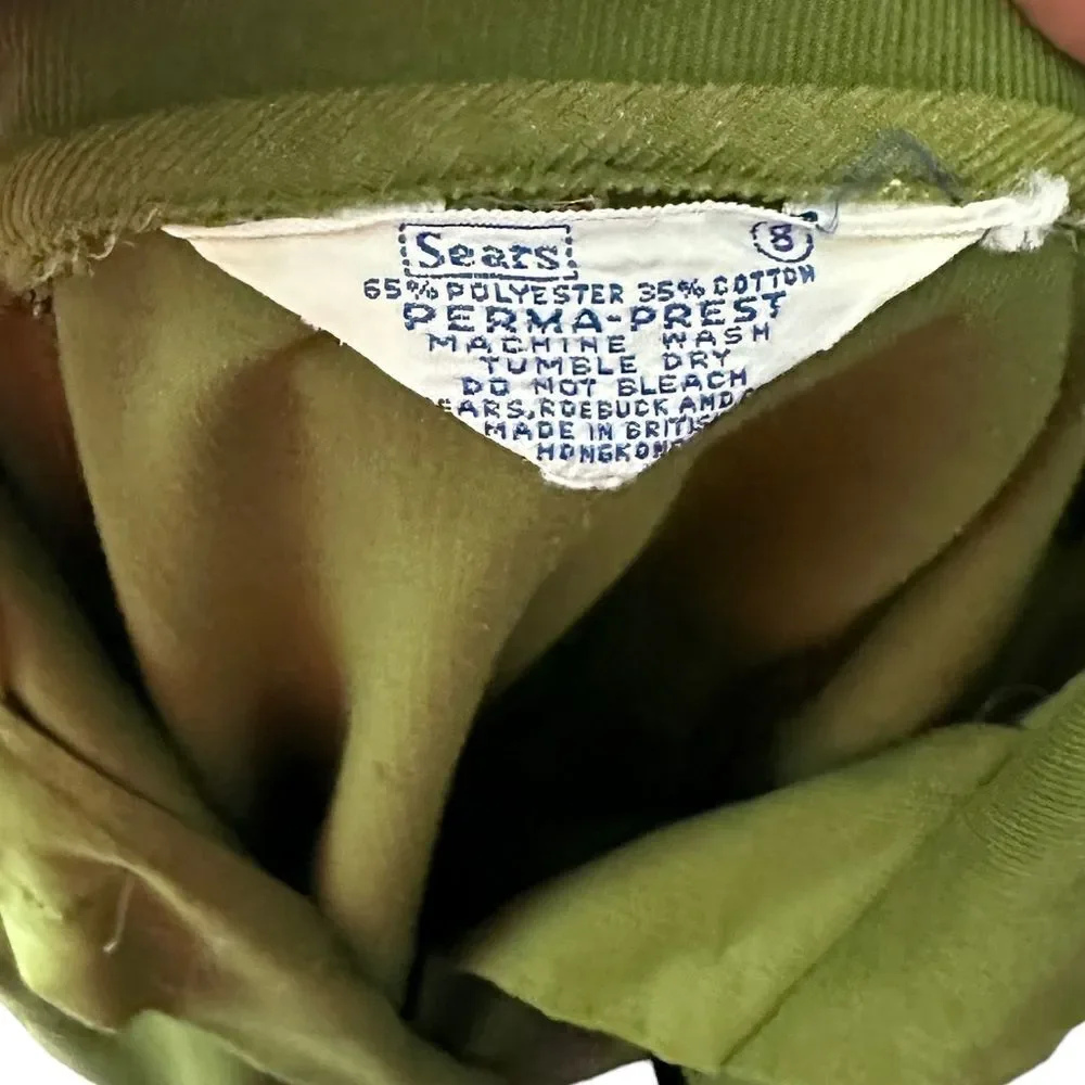 Vintage Sears‎ Long Green Jacket with Pockets